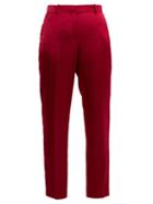 Matchesfashion.com Givenchy - Straight Leg Satin Cropped Trousers - Womens - Dark Pink