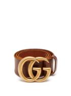 Matchesfashion.com Gucci - Gg Logo 4cm Leather Belt - Womens - Brown