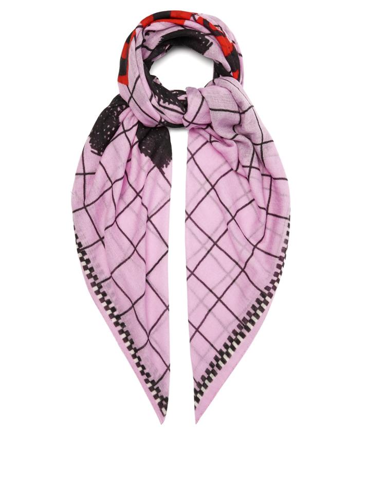 Colville Hey No Fun Checked Wool Scarf