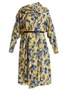 Matchesfashion.com Balenciaga - Floral Print Silk Dress - Womens - Yellow Print