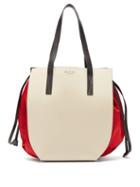 Matchesfashion.com Marni - Gusset Leather And Shell Drawstring Tote Bag - Womens - White Multi