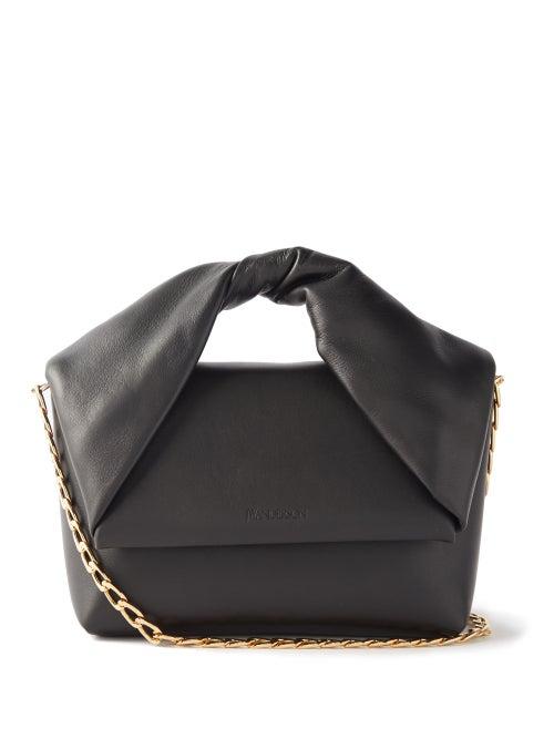 Jw Anderson - Twister Mini Leather Shoulder Bag - Womens - Black