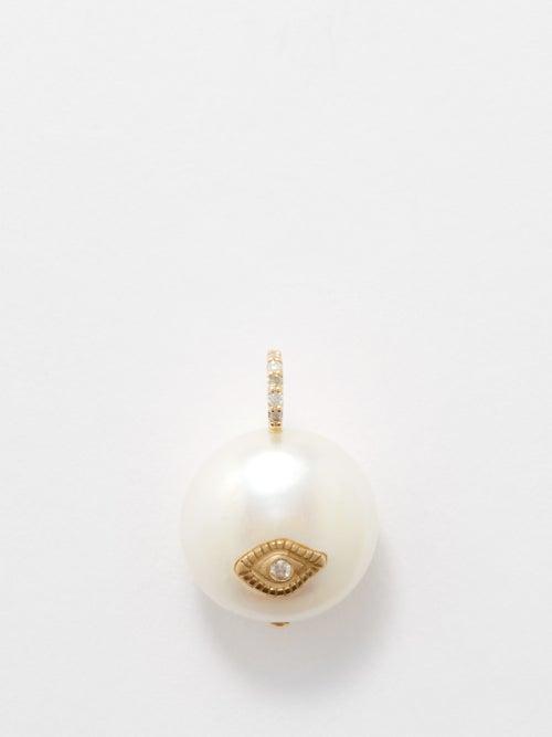 Pascale Monvoisin - Charlie Diamond, Pearl & 9kt Gold Charm - Womens - Pearl