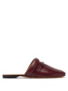 Matchesfashion.com Givenchy - Elba Logo-plaque Leather Backless Loafers - Womens - Burgundy