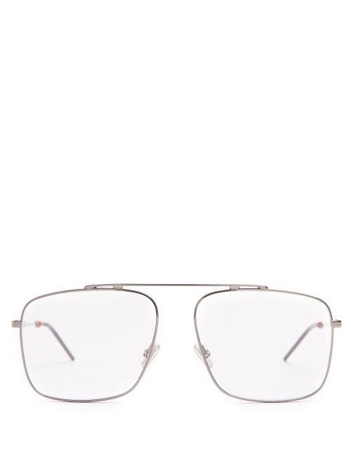 Matchesfashion.com Dior Homme Sunglasses - Aviator Metal Glasses - Mens - Silver
