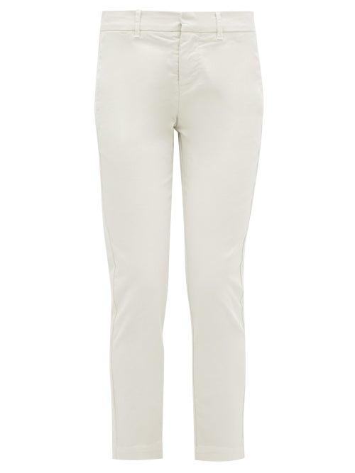 Matchesfashion.com Nili Lotan - Tel Aviv Stretch-cotton Twill Trousers - Womens - Ivory
