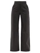 Matchesfashion.com Stand Studio - Megan Leather High-rise Trousers - Womens - Black