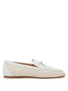 Matchesfashion.com Tod's - Double T Bar Leather And Canvas Loafers - Womens - White