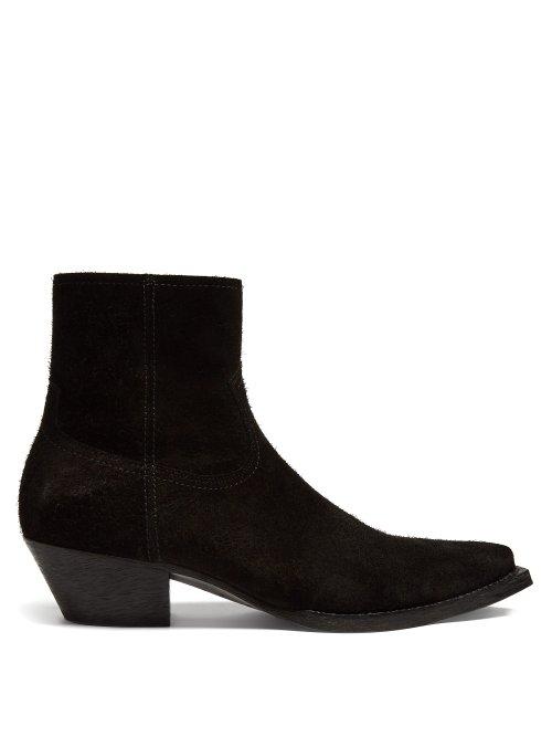 Matchesfashion.com Saint Laurent - Lukas Suede Boots - Mens - Black