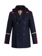 Matchesfashion.com Gucci - Caban Detachable Hood Wool Coat - Mens - Navy