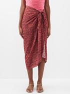 Ulla Johnson - Serpent Batik-print Cotton-blend Sarong - Womens - Red Print