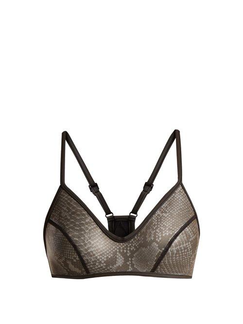 Matchesfashion.com Dos Gardenias - Wild Honey V Neck Neoprene Bikini Top - Womens - Grey Multi