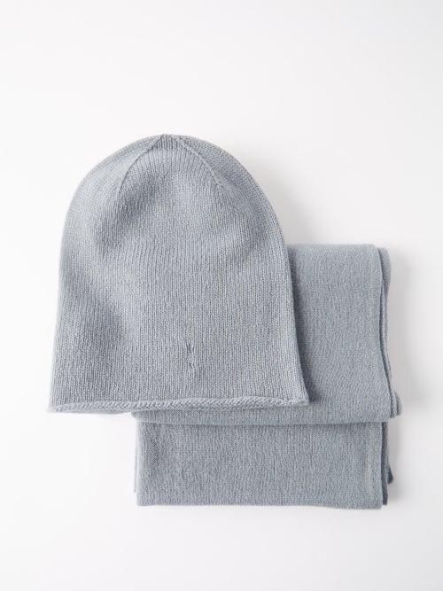 Johnstons Of Elgin - Cashmere Hat And Scarf Set - Womens - Pale Blue