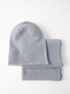 Johnstons Of Elgin - Cashmere Hat And Scarf Set - Womens - Pale Blue