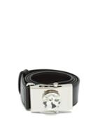 Matchesfashion.com Miu Miu - Crystal Buckle Leather Belt - Womens - Black