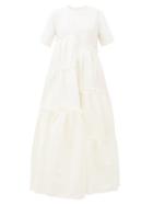 Matchesfashion.com Maison Rabih Kayrouz - Asymmetric-pleat Faille Gown - Womens - Ivory