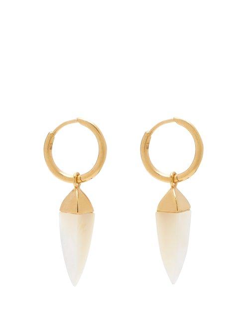 Matchesfashion.com Theodora Warre - Spike Hoop Earrings - Womens - Pearl