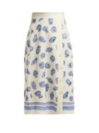 Matchesfashion.com Altuzarra - Banksia Vase Print Crepe Midi Skirt - Womens - Ivory Multi