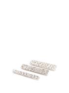 Matchesfashion.com Alessandra Rich - Set Of Three Crystal Embellished Hair Slides - Womens - Crystal