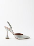 Amina Muaddi - Holli 95 Pvc Slingback Pumps - Womens - Silver