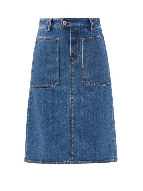 Matchesfashion.com A.p.c. - Nevada Patch-pocket Denim Skirt - Womens - Denim