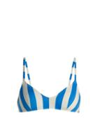Matchesfashion.com Solid & Striped - The Rachel Striped Triangle Bikini Top - Womens - Blue Stripe
