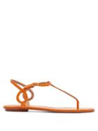 Matchesfashion.com Aquazzura - Almost Bare Crocodile Embossed Leather Sandals - Womens - Orange