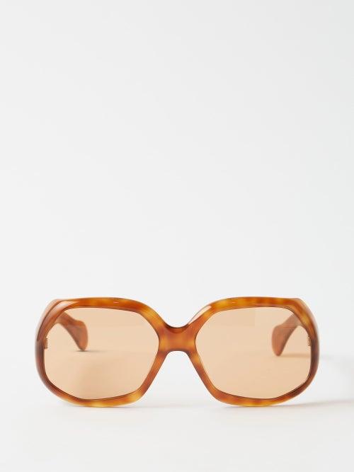 Port Tanger - Yamina Oversized Sunglasses - Womens - Brown Multi