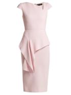 Matchesfashion.com Roland Mouret - Dandridge Wool Crepe Dress - Womens - Light Pink