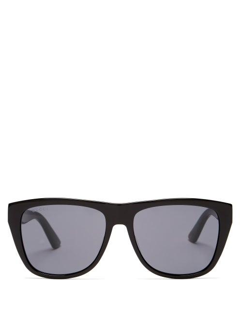 Mens Eyewear Gucci - Square Acetate Sunglasses - Mens - Black