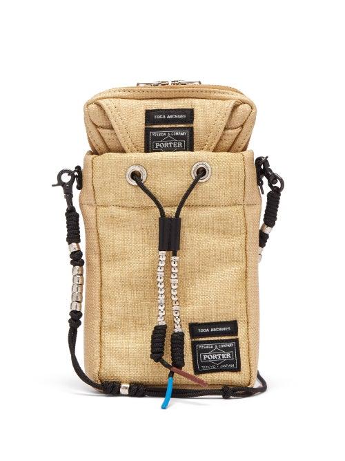 Matchesfashion.com Toga - X Porter Beaded Canvas Cross-body Bag - Womens - Beige Multi
