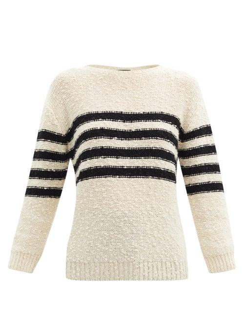 Matchesfashion.com A.p.c. - Luzia Striped Wool-blend Sweater - Womens - Ivory
