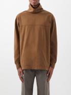 Lemaire - High-neck Cotton-jersey Sweatshirt - Mens - Brown