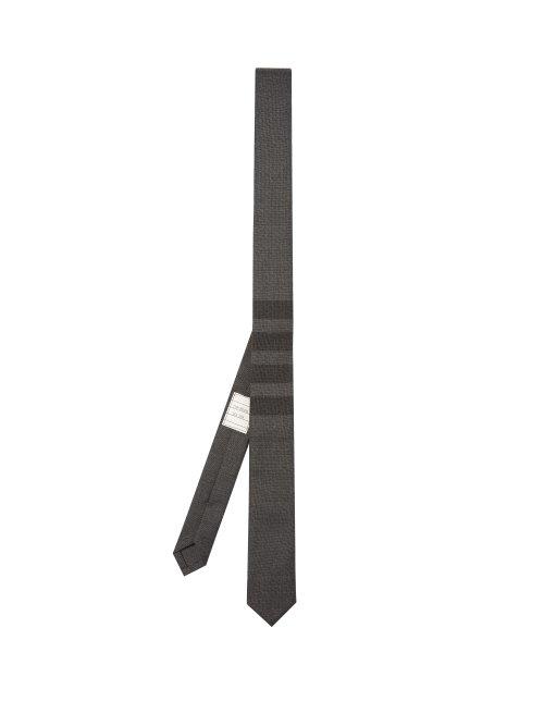 Matchesfashion.com Thom Browne - Striped Wool Blend Tie - Mens - Grey