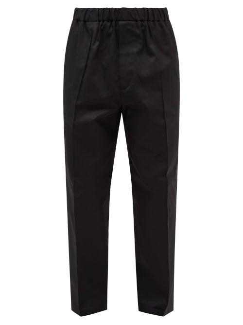 Jil Sander - Elasticated-waist Cotton-gabardine Trousers - Mens - Black