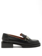 Matchesfashion.com Ganni - Crystal-embellished Leather Loafers - Womens - Black