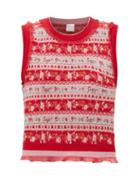 Loretta Caponi - Basilia Wool-blend Sweater Vest - Womens - Red Multi
