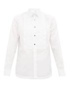 Matchesfashion.com Burberry - Knife-pleated Cotton-poplin Tuxedo Shirt - Mens - White