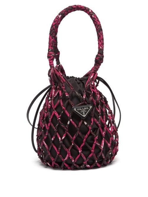 Matchesfashion.com Prada - Netted Printed Bucket Bag - Womens - Pink Multi