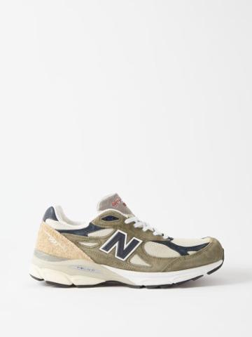 New Balance - Made In Usa 990v3 Suede And Mesh Trainers - Mens - Brown Cream
