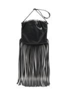 Matchesfashion.com Bottega Veneta - The Fringe Pouch Leather Cross-body Bag - Womens - Black