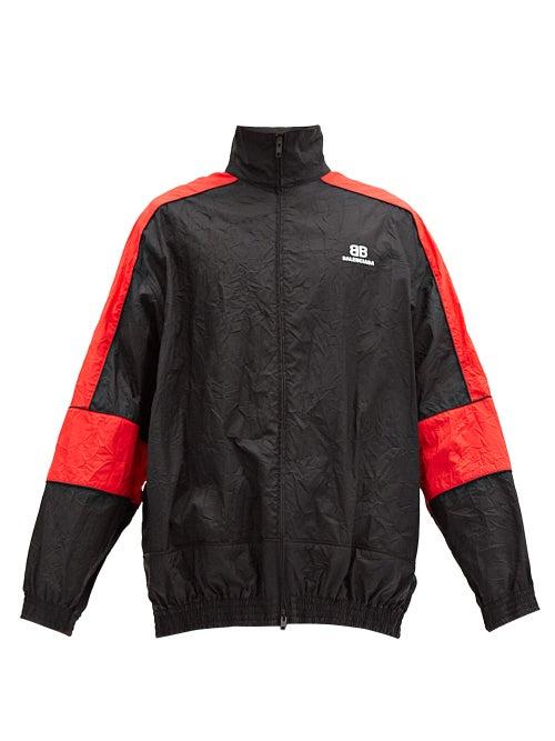 Matchesfashion.com Balenciaga - High-neck Crinkled Cotton-poplin Jacket - Mens - Black