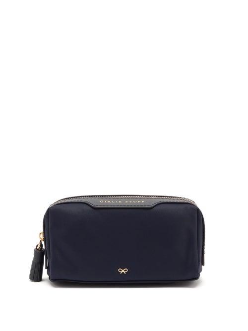 Matchesfashion.com Anya Hindmarch - Girlie Stuff Leather-trimmed Nylon Make-up Bag - Womens - Navy