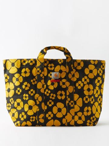 Marni X Carhartt - X Carhartt Wip Floral-print Canvas Tote Bag - Mens - Yellow Multi