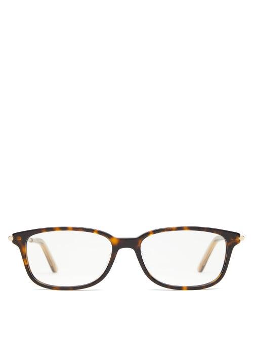 Matchesfashion.com Bottega Veneta - Rectangular Tortoiseshell Acetate Glasses - Mens - Tortoiseshell