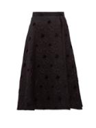 Matchesfashion.com Noir Kei Ninomiya - Side Slit A Line Floral Cloqu Skirt - Womens - Black