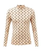 Marine Serre - Crescent Moon-print Recycled-jersey T-shirt - Mens - Tan