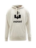 Isabel Marant - Miley Flocked-logo Cotton-blend Hooded Sweatshirt - Mens - Cream