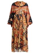 Etro Lupe Paisley-print Satin Long Dress