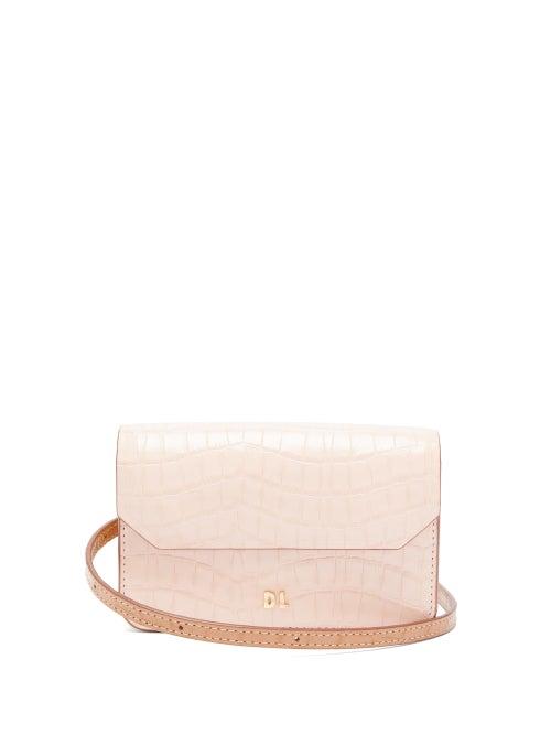Matchesfashion.com Danse Lente - Gigi Xs Crocodile Effect Leather Cross Body Bag - Womens - Pink Multi